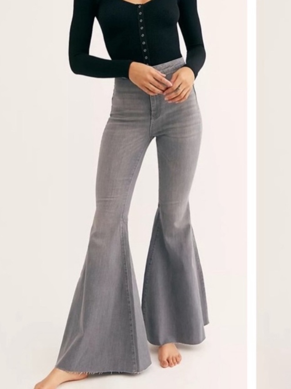 Free People Penny Pull-On Flare Jeans W29 Bell Bottom Stretch Denim